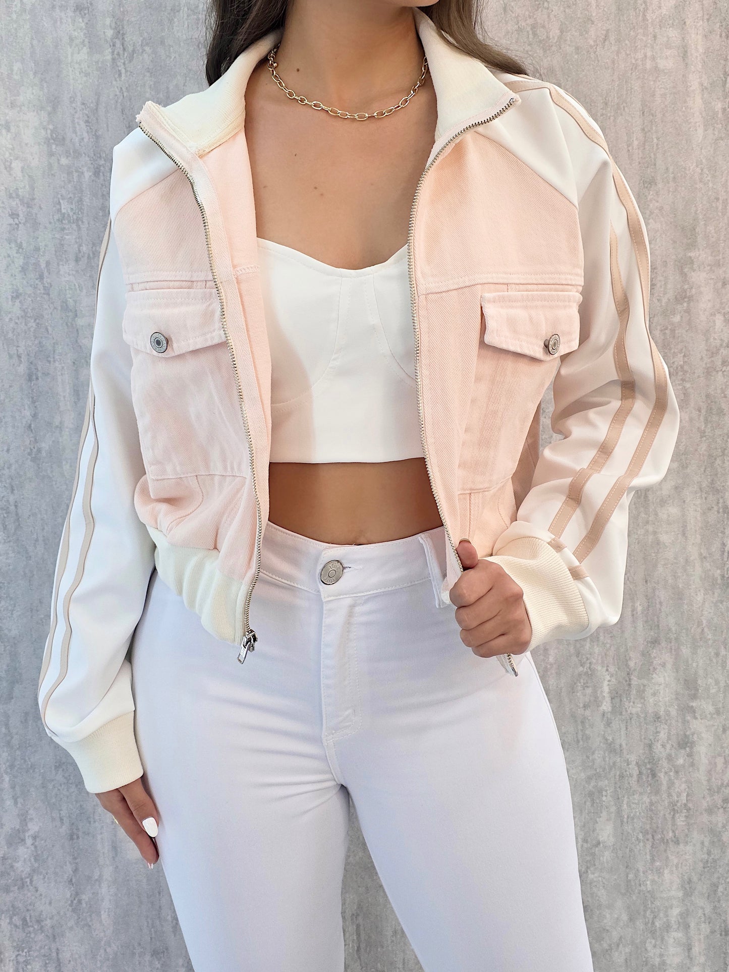 CHAQUETA ISA ROSA,BLANCO