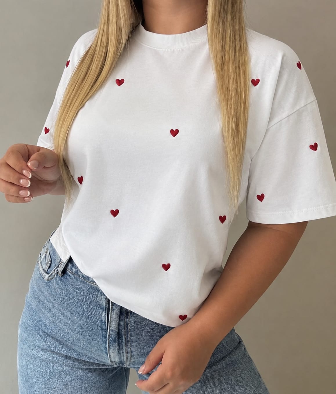 CAMISETA OVERSIZED LOVER MARFIL
