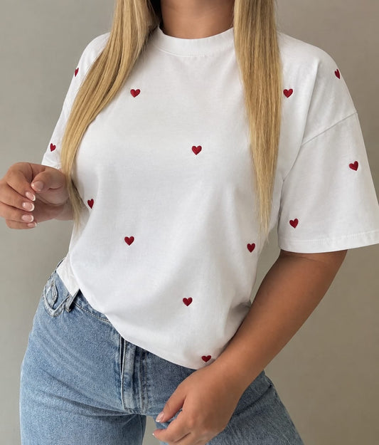 CAMISETA OVERSIZED LOVER MARFIL